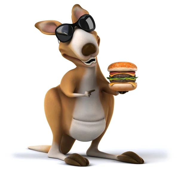 Kanguru burger ile eğlenceli bir — Stok fotoğraf