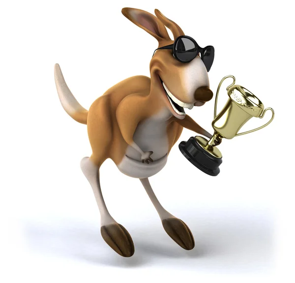 Fun kangaroo with trophy — Stock Photo, Image