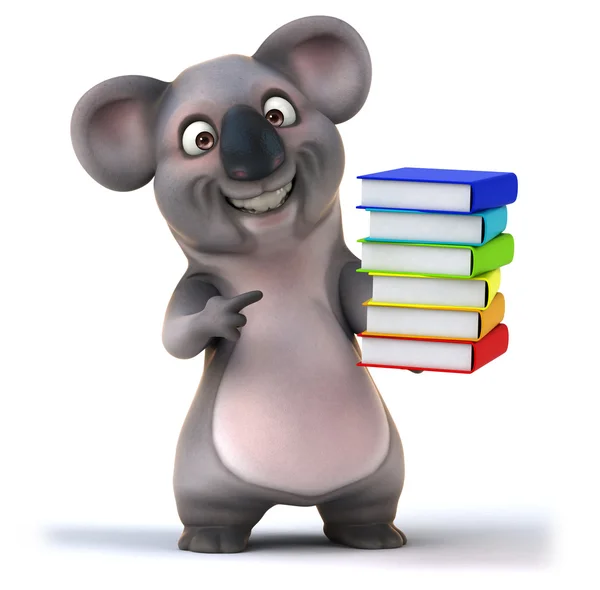 Zábavné koala s knihami — Stock fotografie