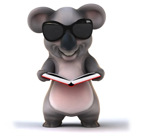 Koala zabawa z książką — Zdjęcie stockowe
