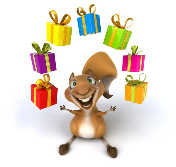 Zabawa wiewiórka z darów — Zdjęcie stockowe
