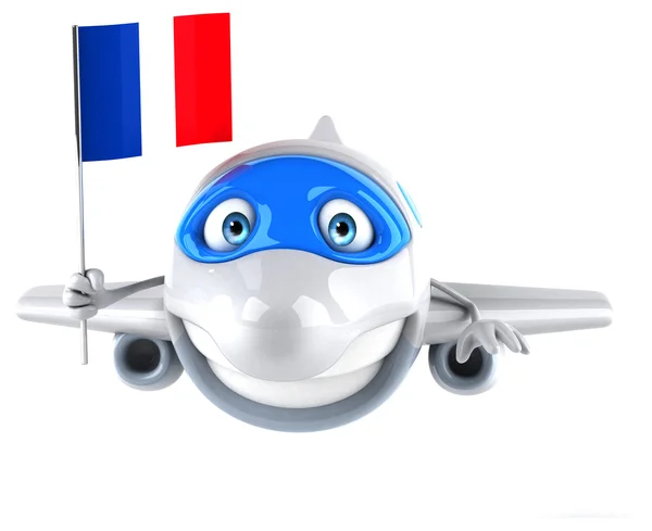 Zabawne samolot z flagą Francji — Zdjęcie stockowe