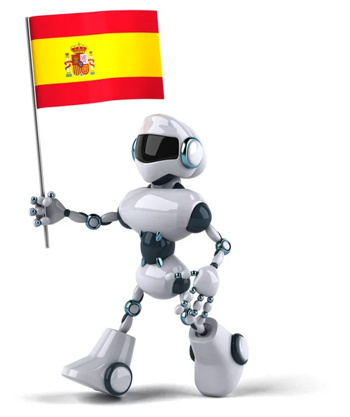 Metallic Robot with spanish flag — Stock Photo, Image