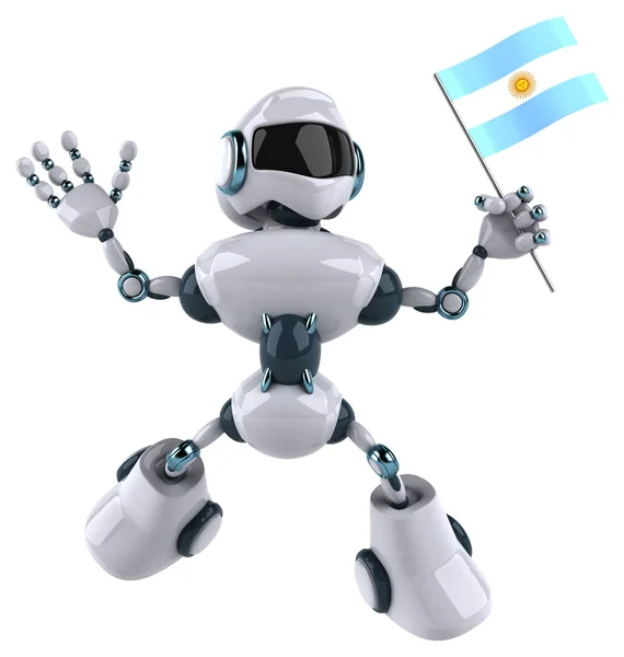 Robot with flag of Argentina — Stock Photo, Image