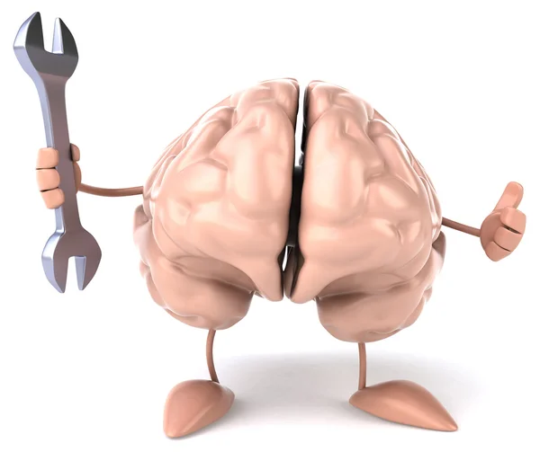Fun brain with wrench — Stock Photo, Image