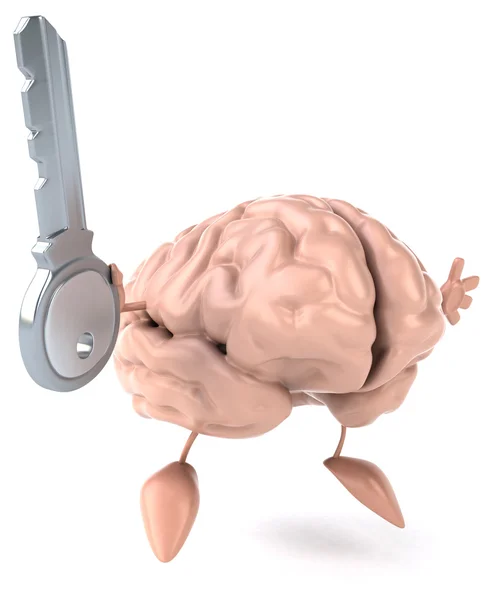 Brain with key — Stock Photo, Image