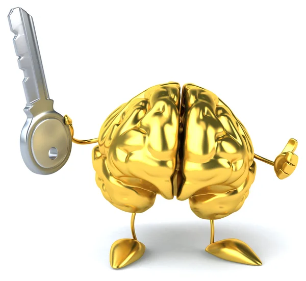 Brain with key — Stock Photo, Image