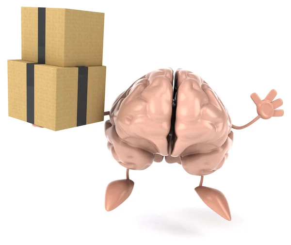 Cerebro divertido con cajas — Foto de Stock