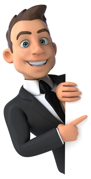 Fun businessman in suit — Stock Photo, Image