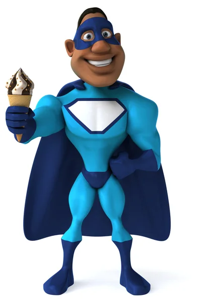 Dondurma ile eğlenceli süper kahraman — Stok fotoğraf