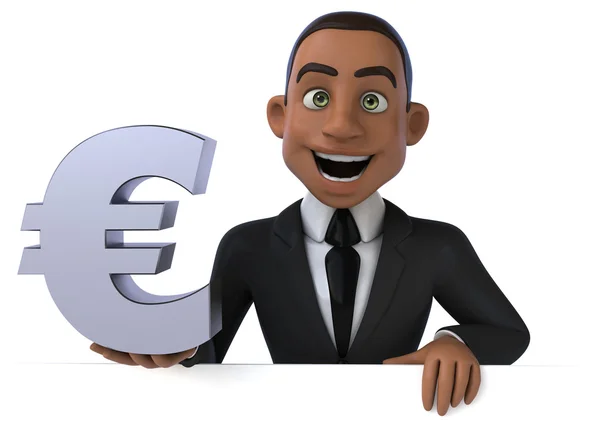 Fun businessman with euro sign — Stock Photo, Image