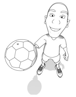 Futbol oyuncu topu ile