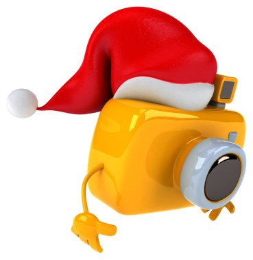 Noel Baba'nın şapkalı eğlenceli fotoğraf makinesi