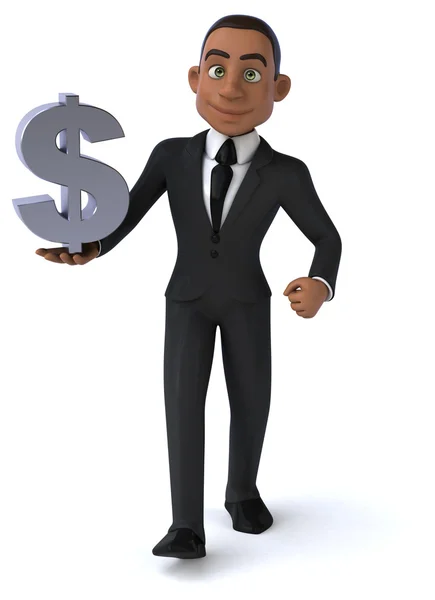 Fun businessman with dollar sign — Stock Photo, Image