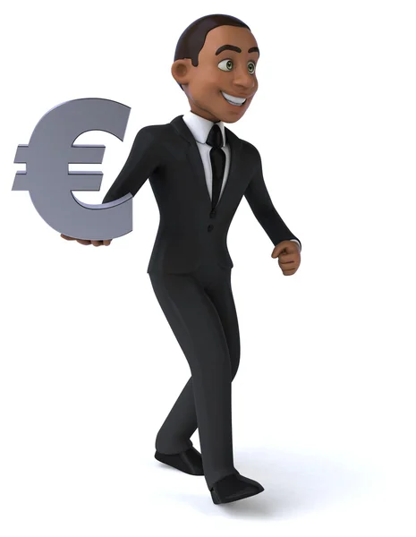 Hombre de negocios divertido con signo de euro — Foto de Stock