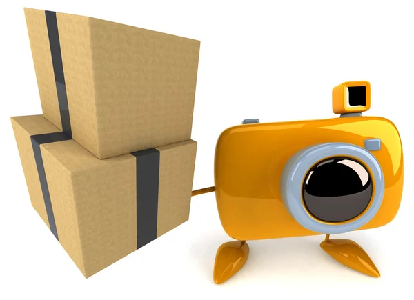 Câmera divertida com caixas — Fotografia de Stock
