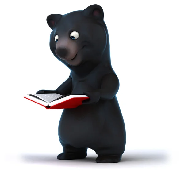 Urso divertido com livro — Fotografia de Stock