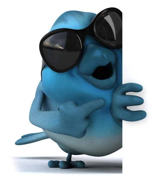 Fun blue bird in sunglasses — Stock Photo, Image