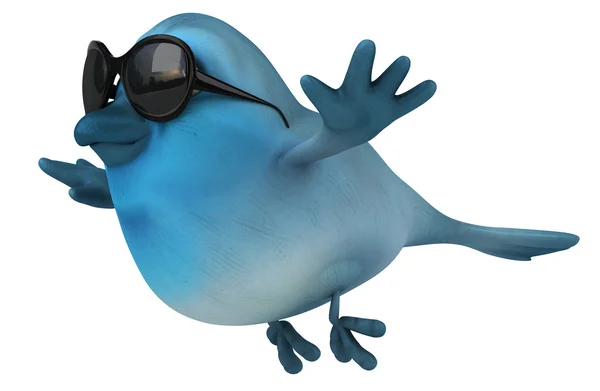 Napszemüveg-szórakoztató kék madár — Stock Fotó