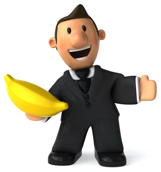 Affärsman med banan — Stockfoto