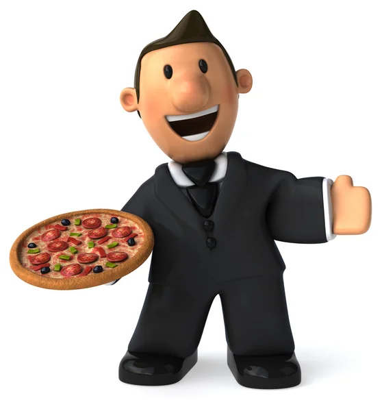 Hombre de negocios con pizza —  Fotos de Stock