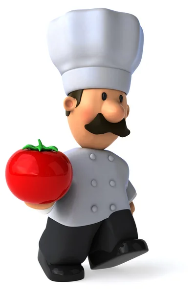 Chef de dibujos animados con tomate —  Fotos de Stock