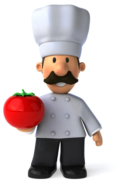 Chef de bande dessinée avec tomate — Photo