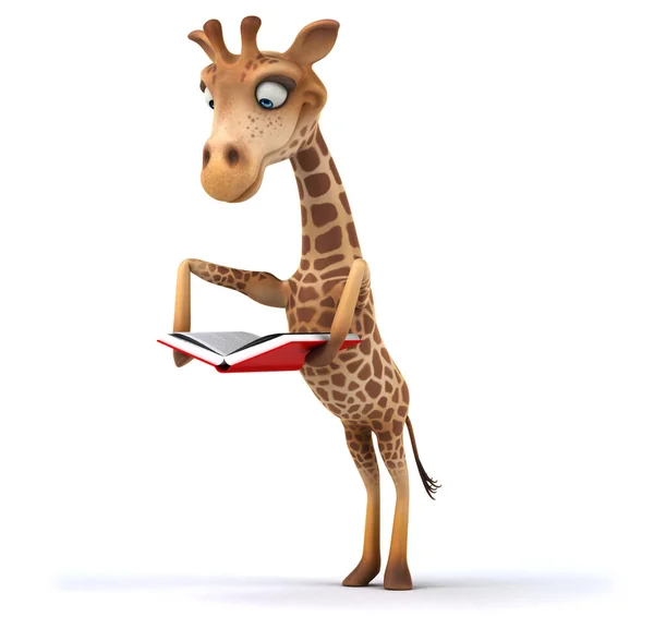 Zürafa kitap ile eğlenceli bir — Stok fotoğraf