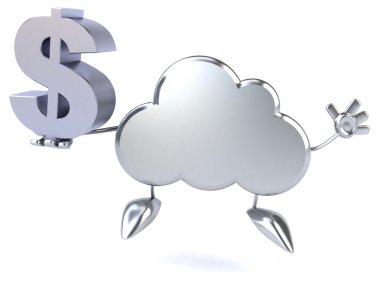 Dolar işareti olan eğlenceli bulut