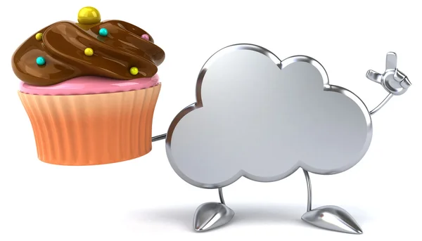 Fun cloud with cupcake — Stock Photo, Image