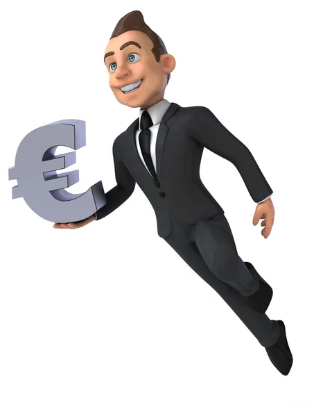 Fun businessman with euro sign — Stock Photo, Image