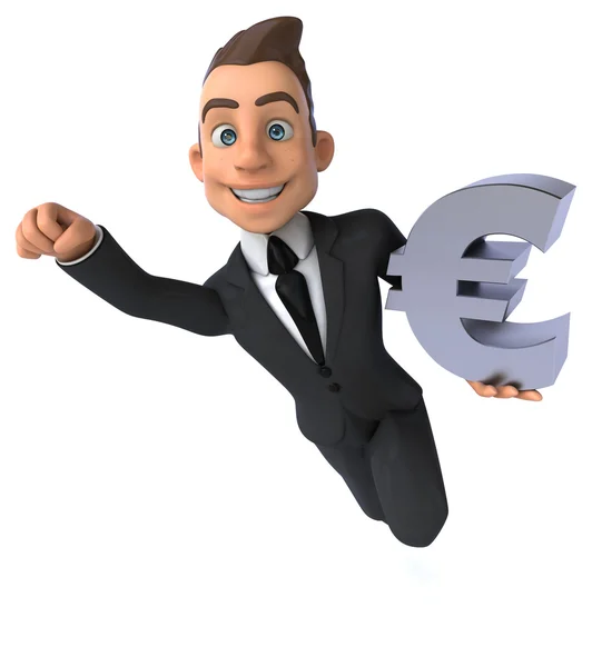 Fun businessman with euro sign — Stock Photo, Image