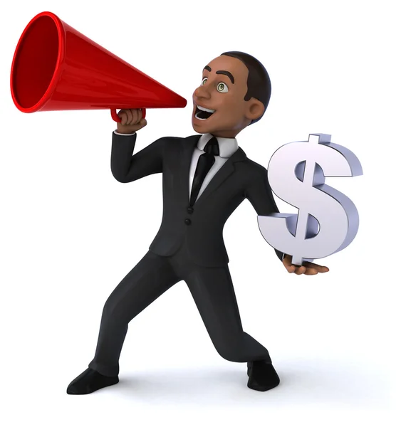 Un businessman with dollar sign — Stock Photo, Image