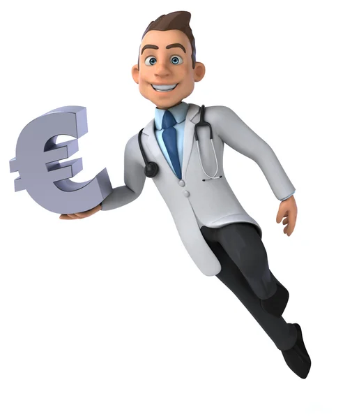 Zábavné doktor s symbol měny euro — Stock fotografie