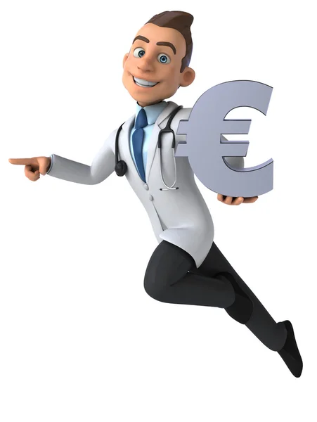 Zábavné doktor s symbol měny euro — Stock fotografie