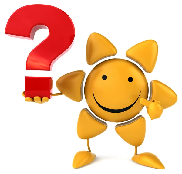 Fun sun with question mark — Stock Photo, Image