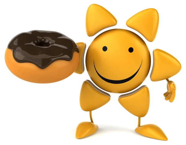 Leuke zon met donut — Stockfoto