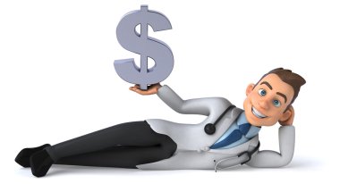 Dolar işaretli eğlenceli doktor.