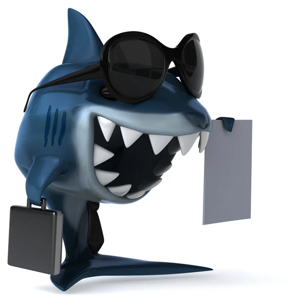 Szórakoztató karikatúra cápa — Stock Fotó