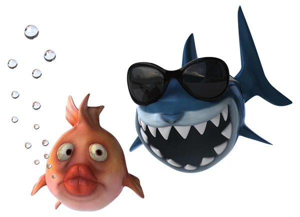 Fun cartoon shark — Stock Photo, Image