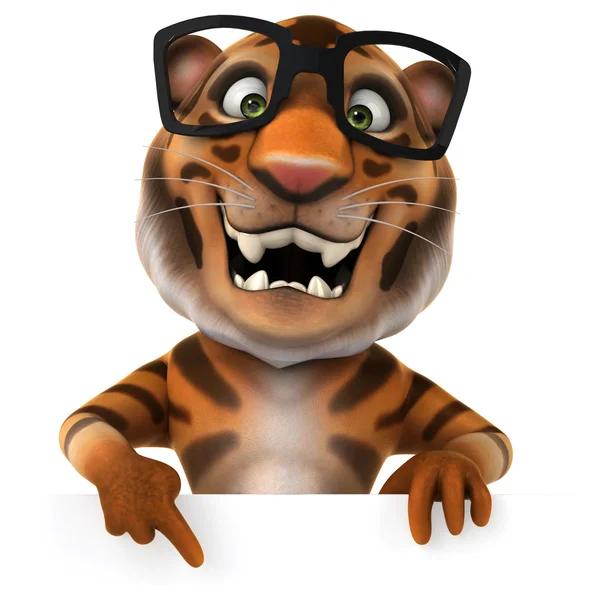 Cartoon Tiger in occhiali — Foto Stock