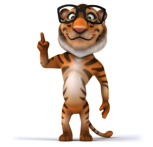Karikatura tygr v brýlích — Stock fotografie