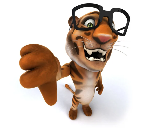 Cartoon Tiger in occhiali — Foto Stock