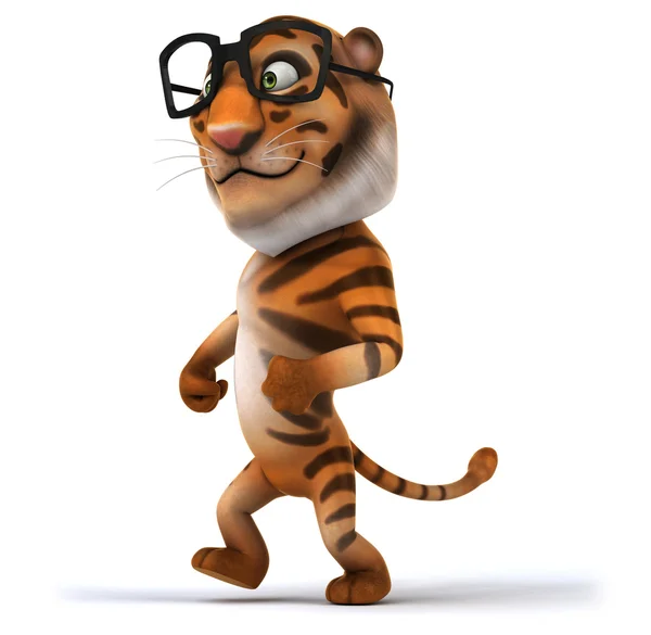 Tigre de dibujos animados en gafas — Foto de Stock