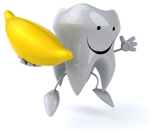 Fun tooth with banana — Stock Photo, Image