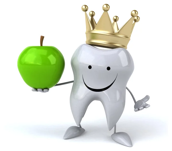 Fun tooth with an apple — Stock Photo, Image