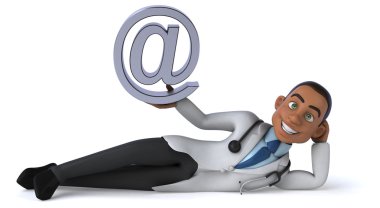 E-posta işareti ile eğlenceli doktor