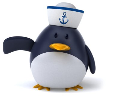 Eğlenceli karikatür penguen