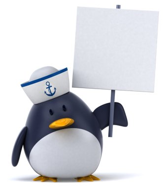 Eğlenceli karikatür penguen