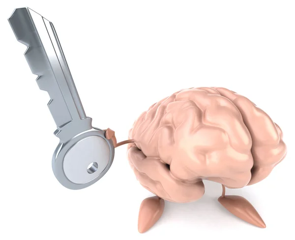 Fun brain with key — Stock Photo, Image